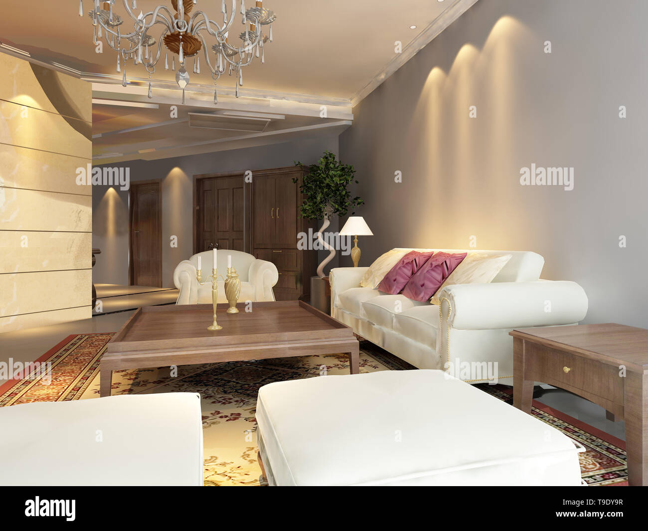 Home Interni rendering 3D Foto Stock