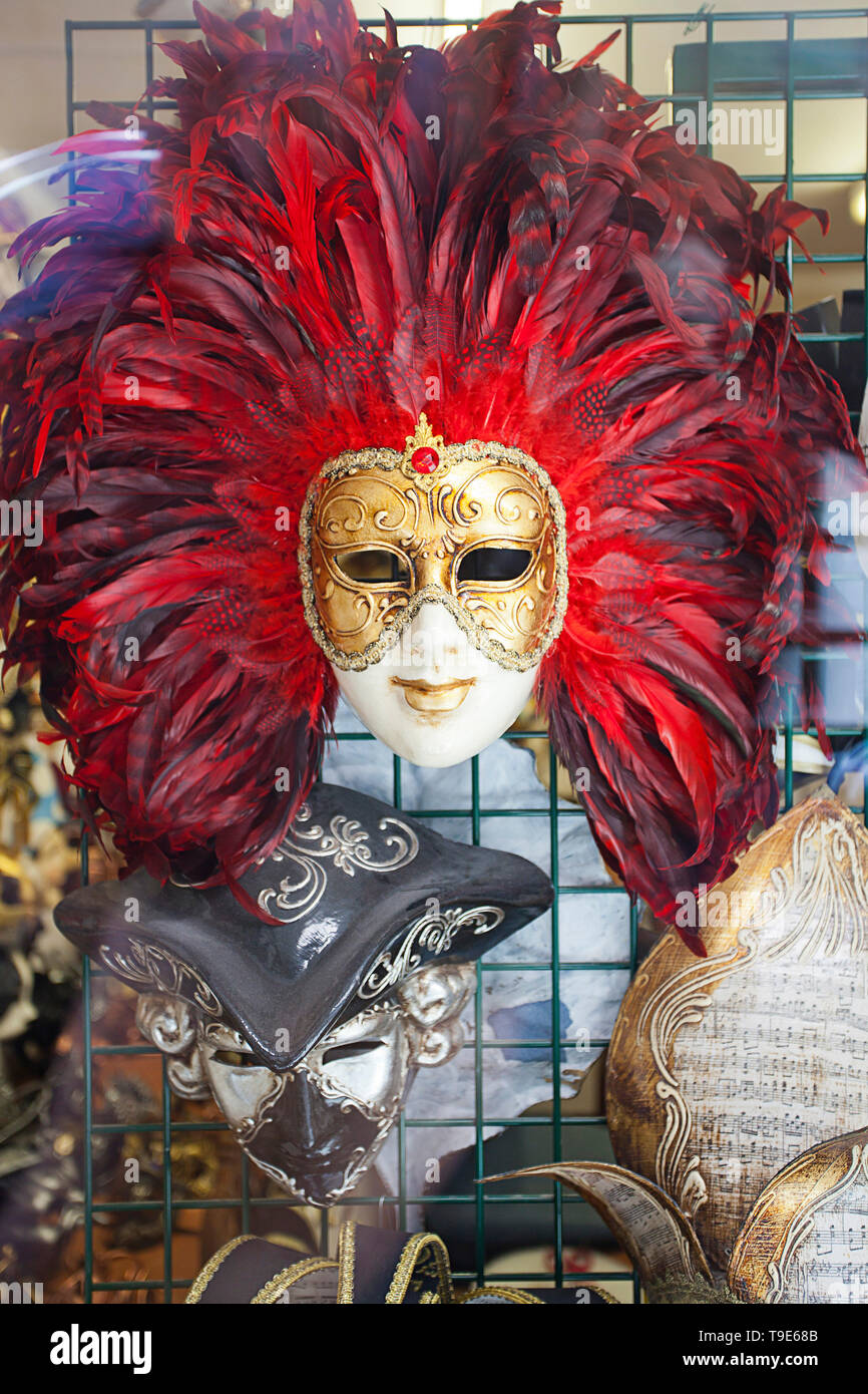 Maschere veneziane Foto Stock