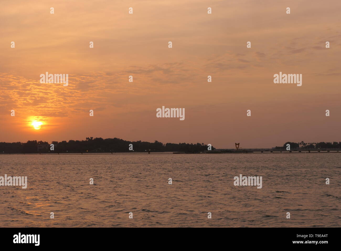 Vista da vicino al Re Fahd la fontana mentre la manutenzione, a Jeddah, Arabia Saudita Foto Stock