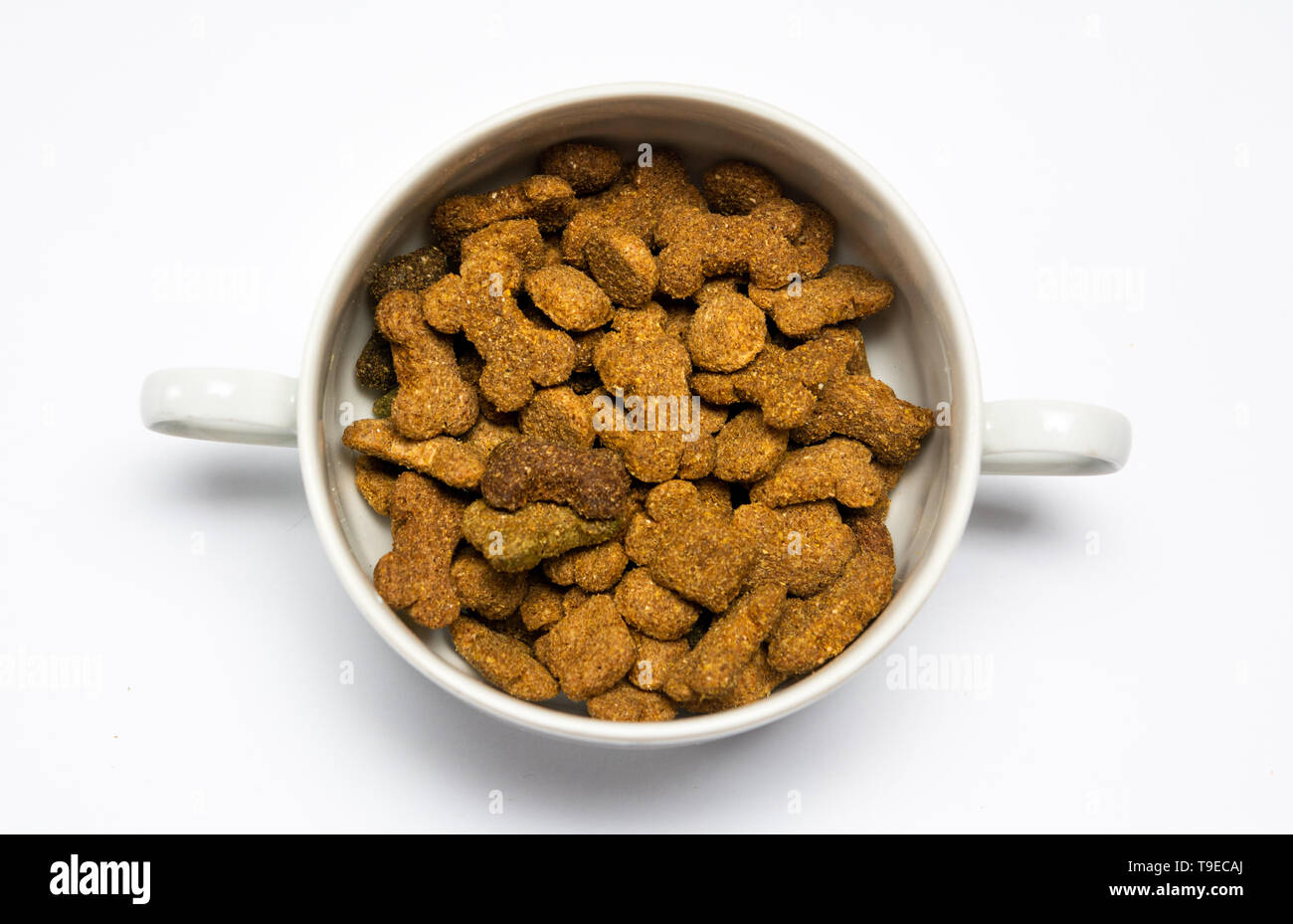 Il cibo per cani in una ciotola vista superiore Foto Stock