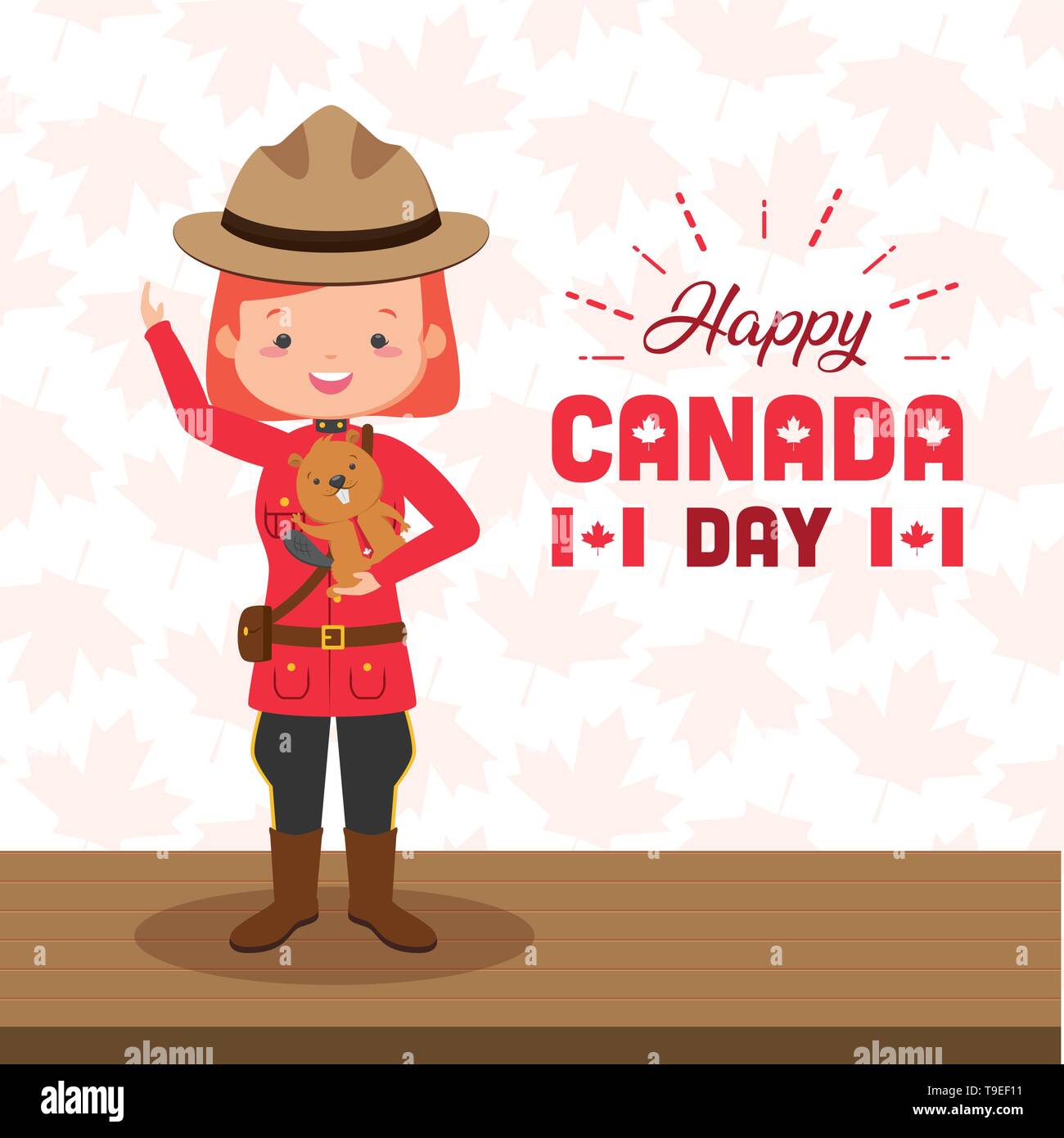 Felice giorno canada Illustrazione Vettoriale