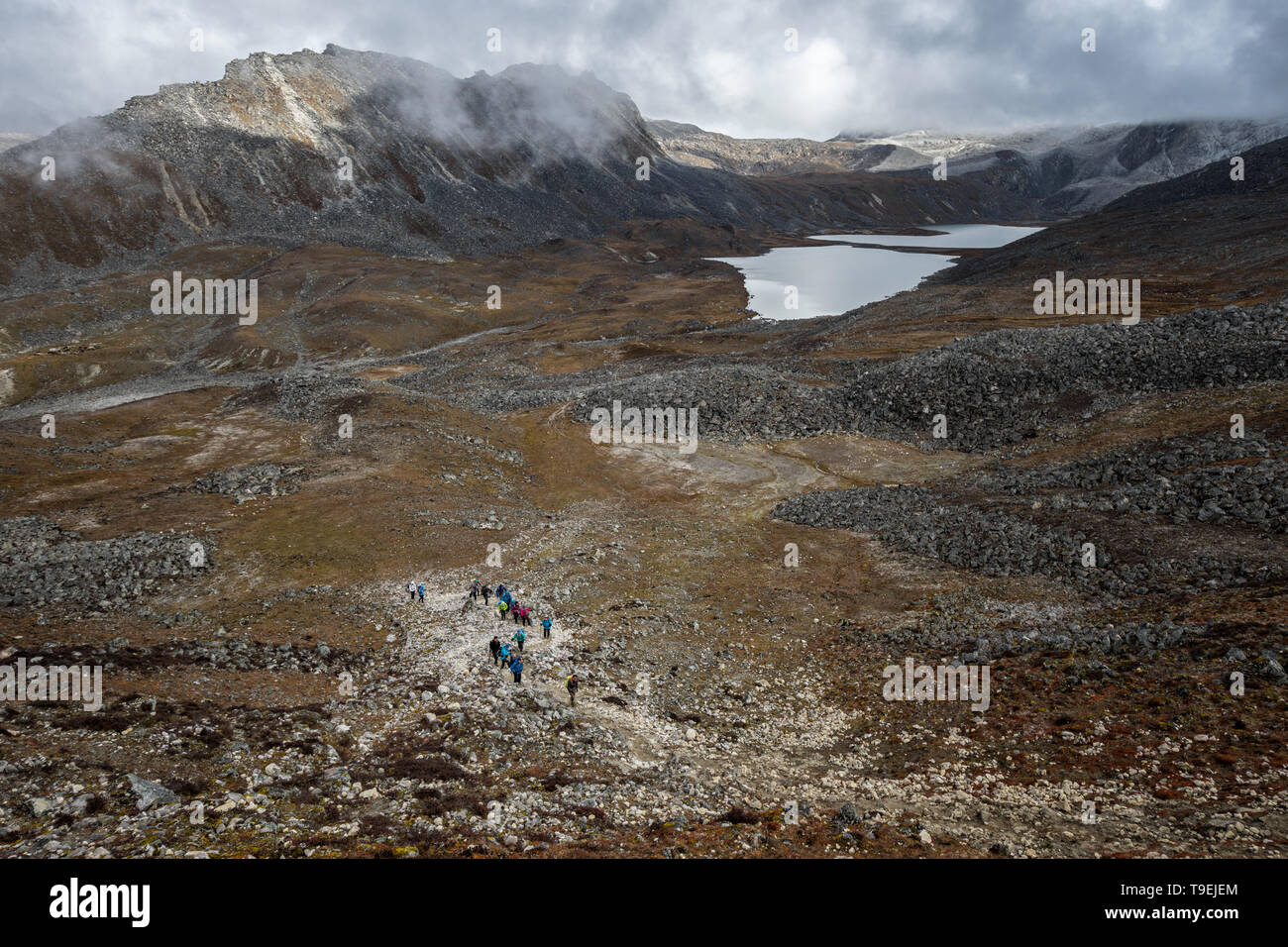 Trekking da Tshochena, Lunana Gewog, Gasa distretto, Snowman Trek, Bhutan Foto Stock