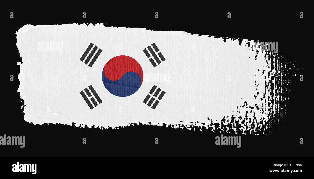 Spazzolata Bandiera della Corea del Sud Foto Stock