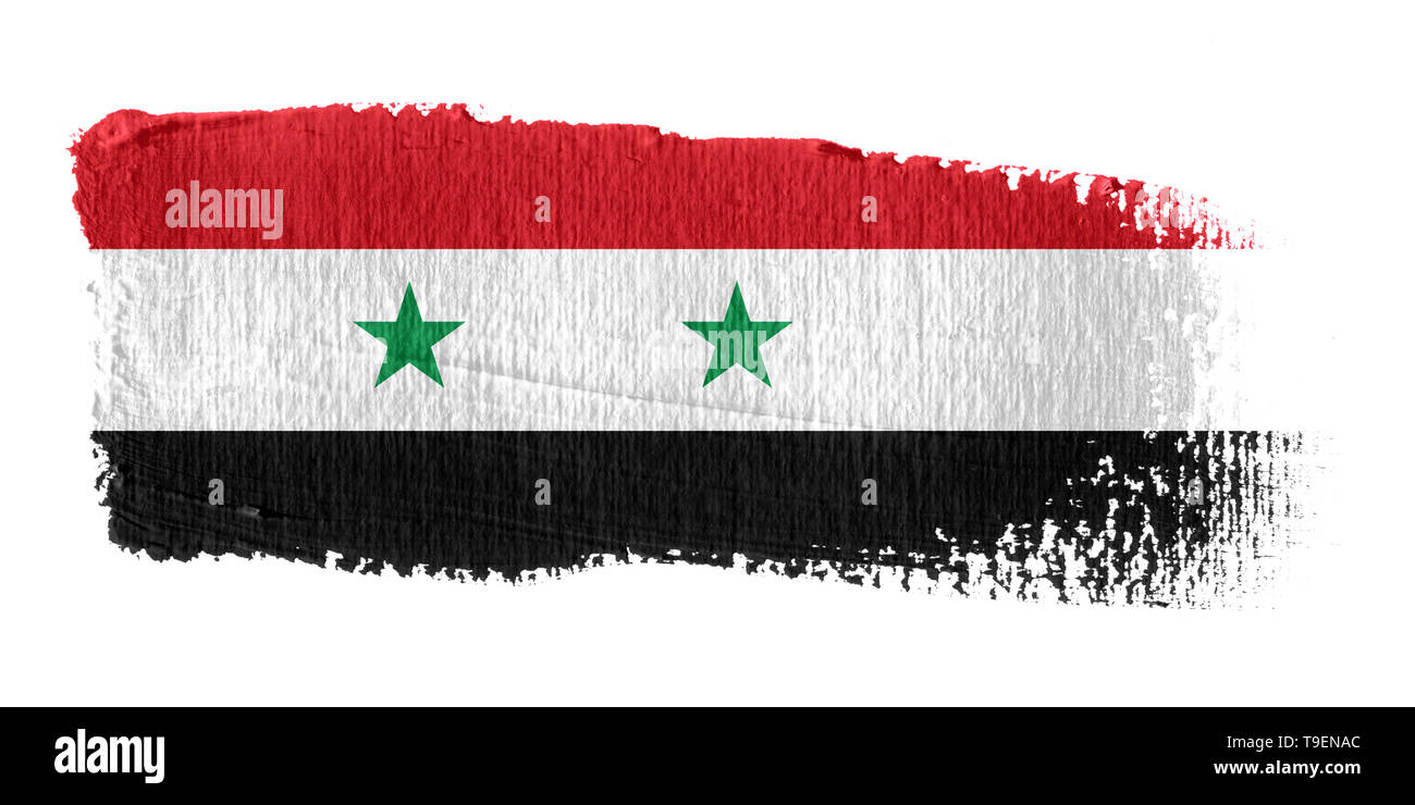 Spazzolata bandiera Siria Foto Stock