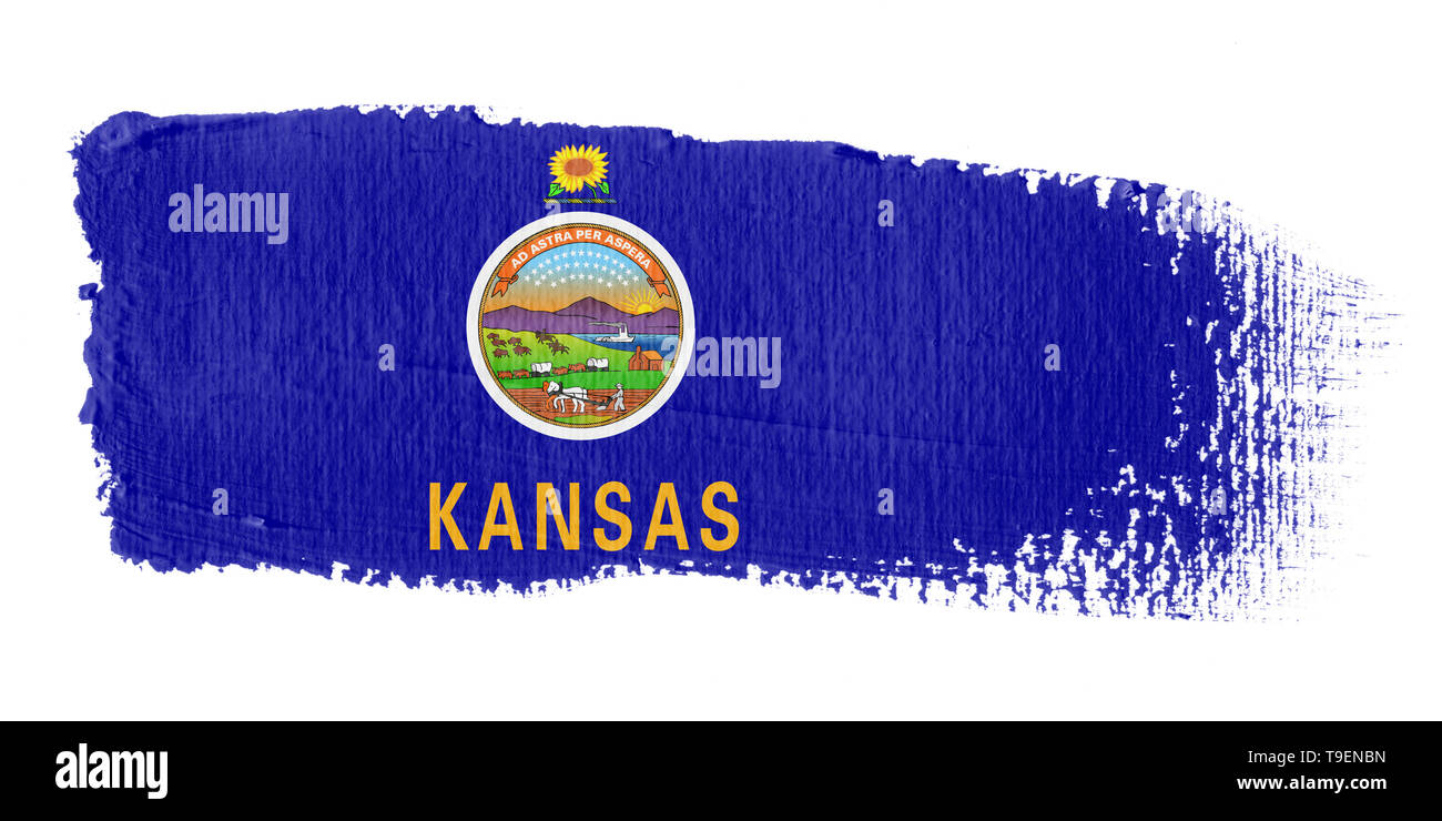 Spazzolata bandiera Kansas Foto Stock