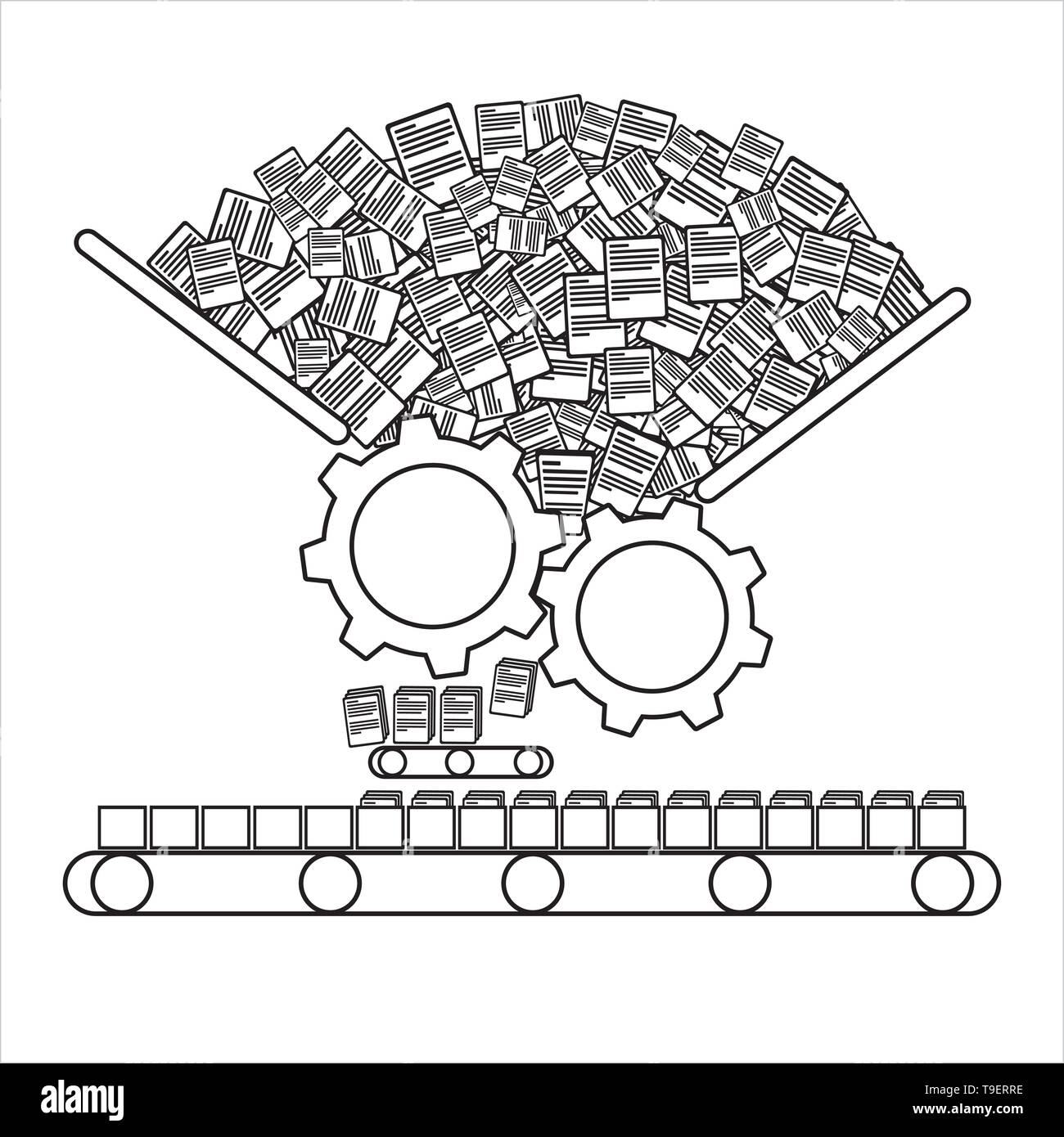 Dati Concetto di elaborazione immagine Illustrazione Vettoriale