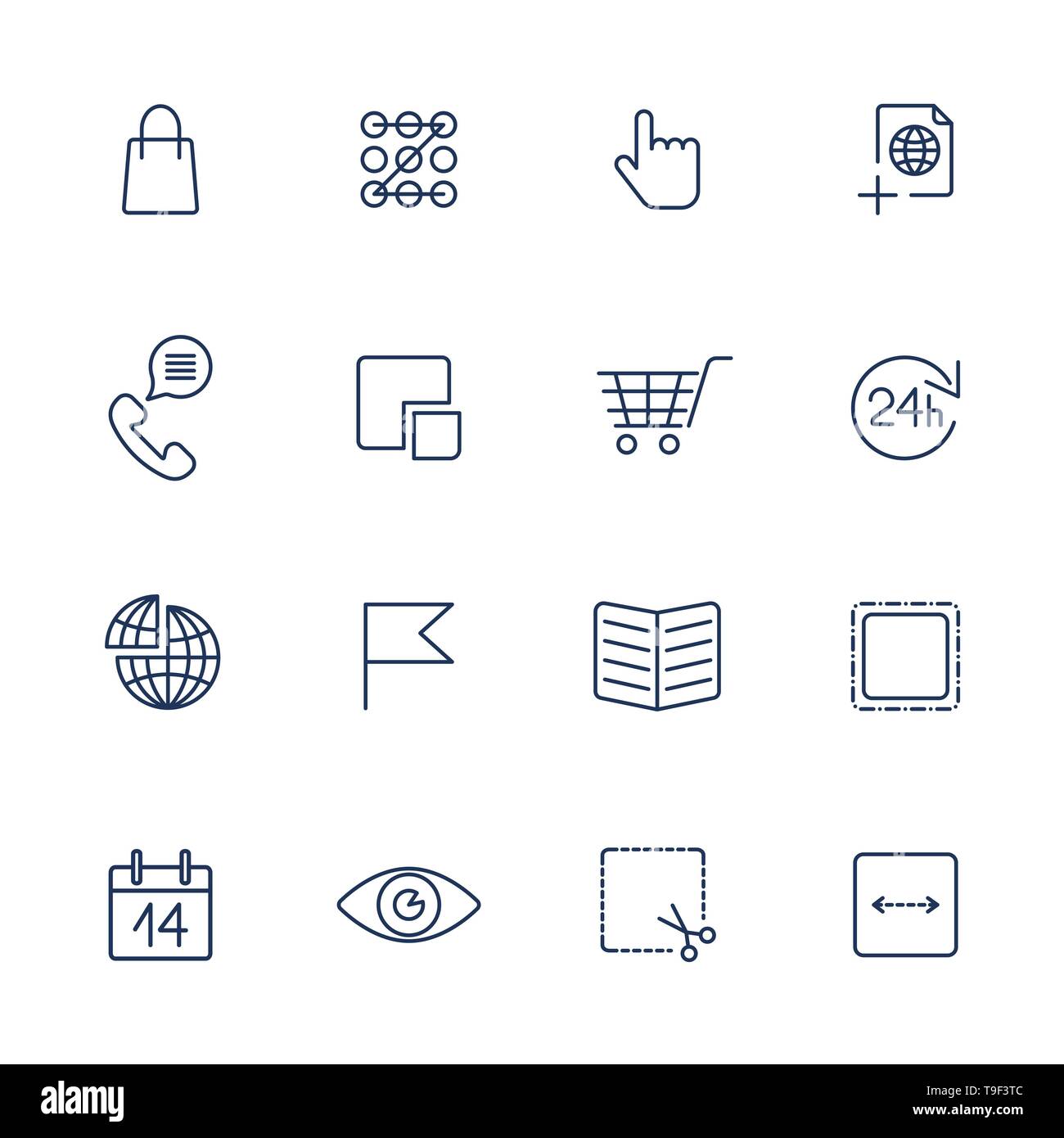 Linea sottile icon set. Icone per il web, applicazioni e altri programmi Illustrazione Vettoriale