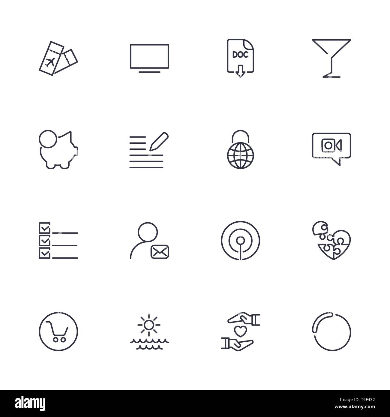 Semplici icone differenti set. Icone universali da utilizzare per il web e mobile. UI set di basic Illustrazione Vettoriale