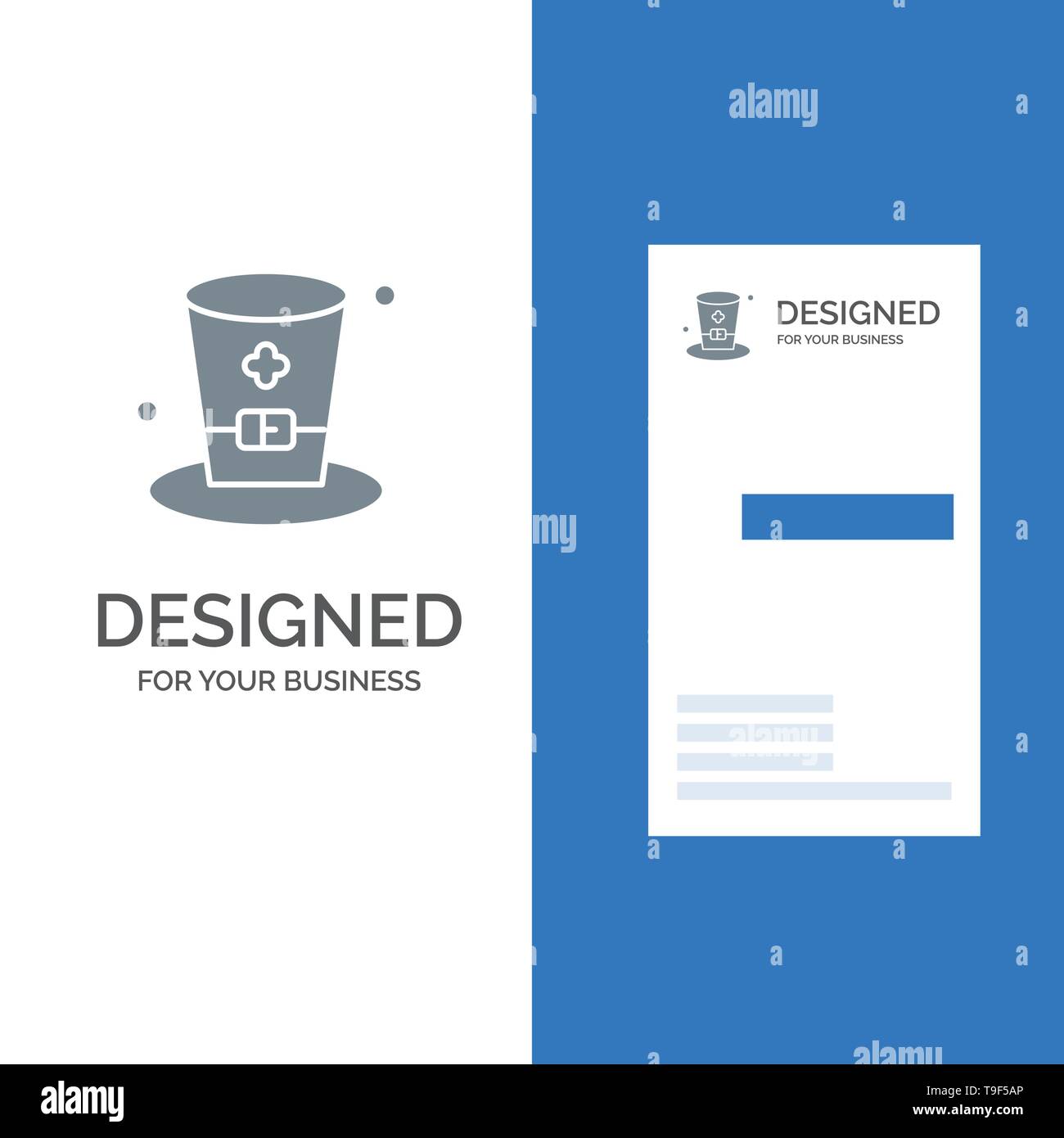Vetro, drink, vino, Irlanda grigio Logo Design e Business Card Template Illustrazione Vettoriale