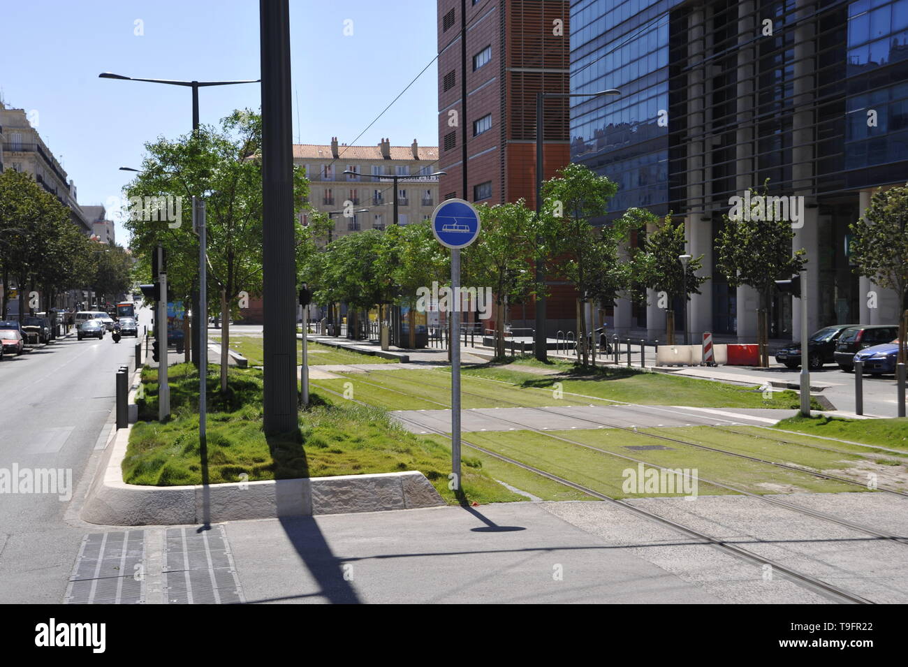 Tramvia Marsiglia, Joliette Foto Stock