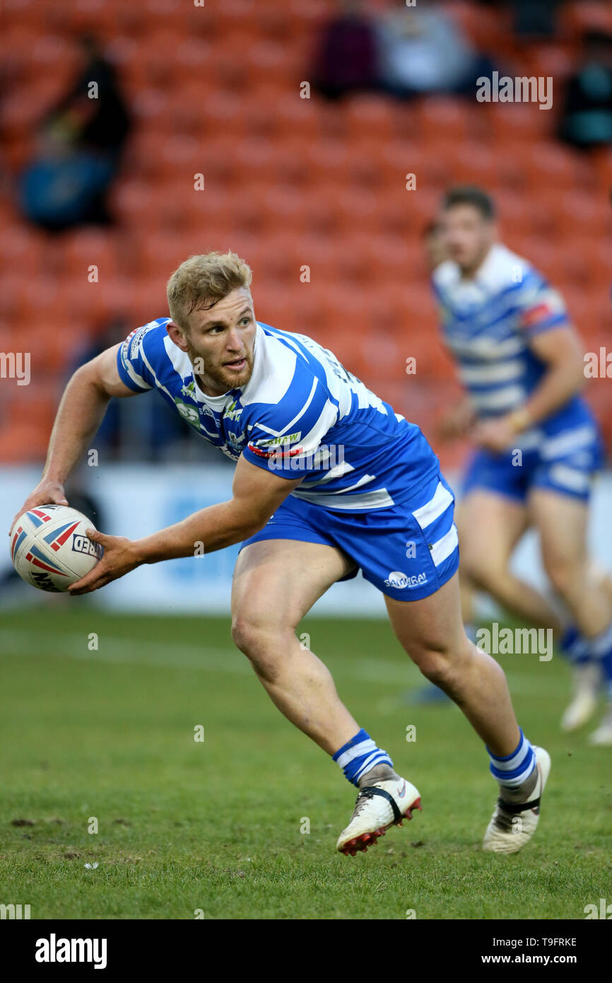 Halifax è Brandon Moore durante il campionato Betfred Estate Bash corrispondono a Bloomfield Road e Blackpool. Foto Stock