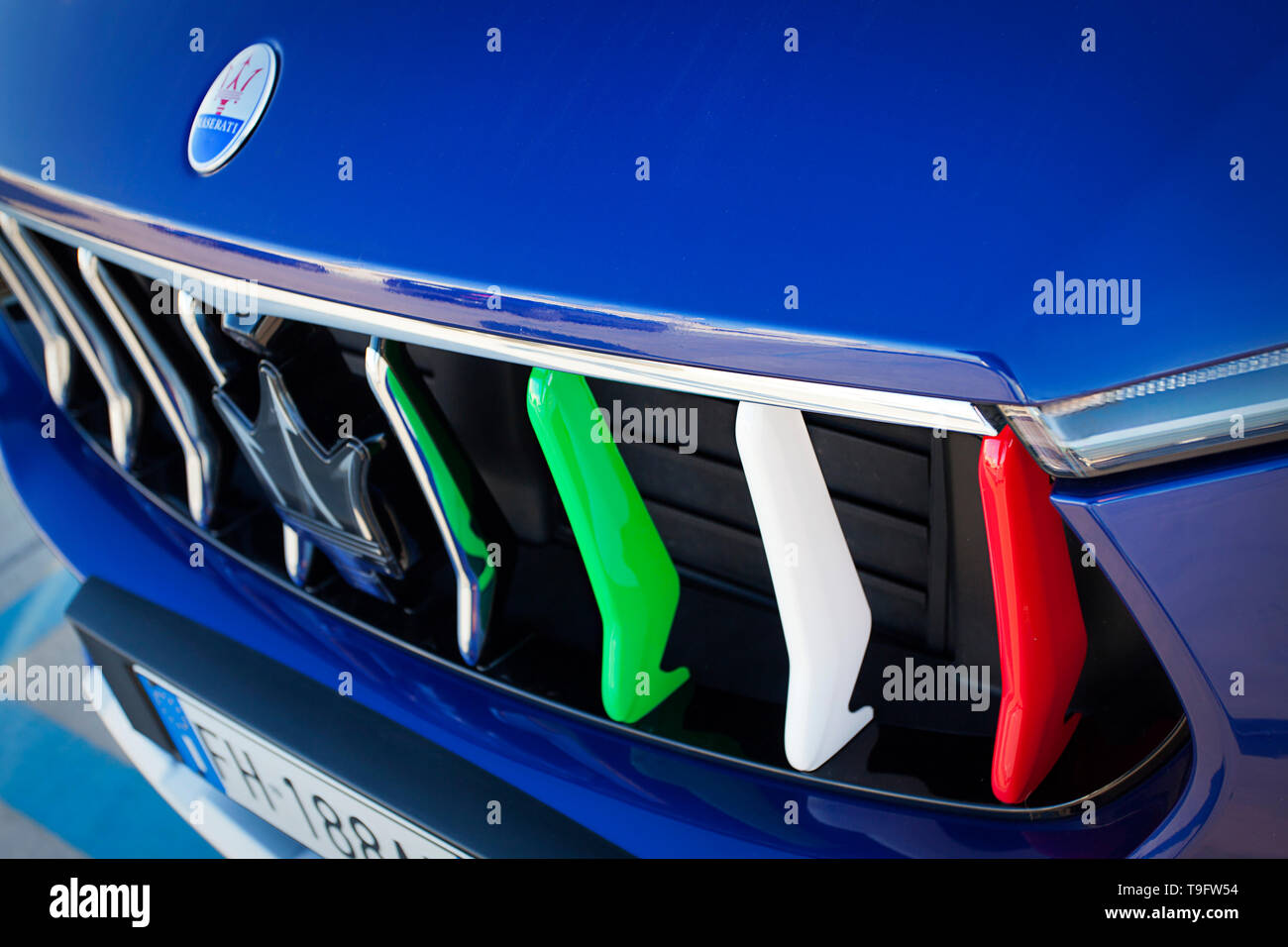 Maserati grill con dettagli italiano Foto Stock