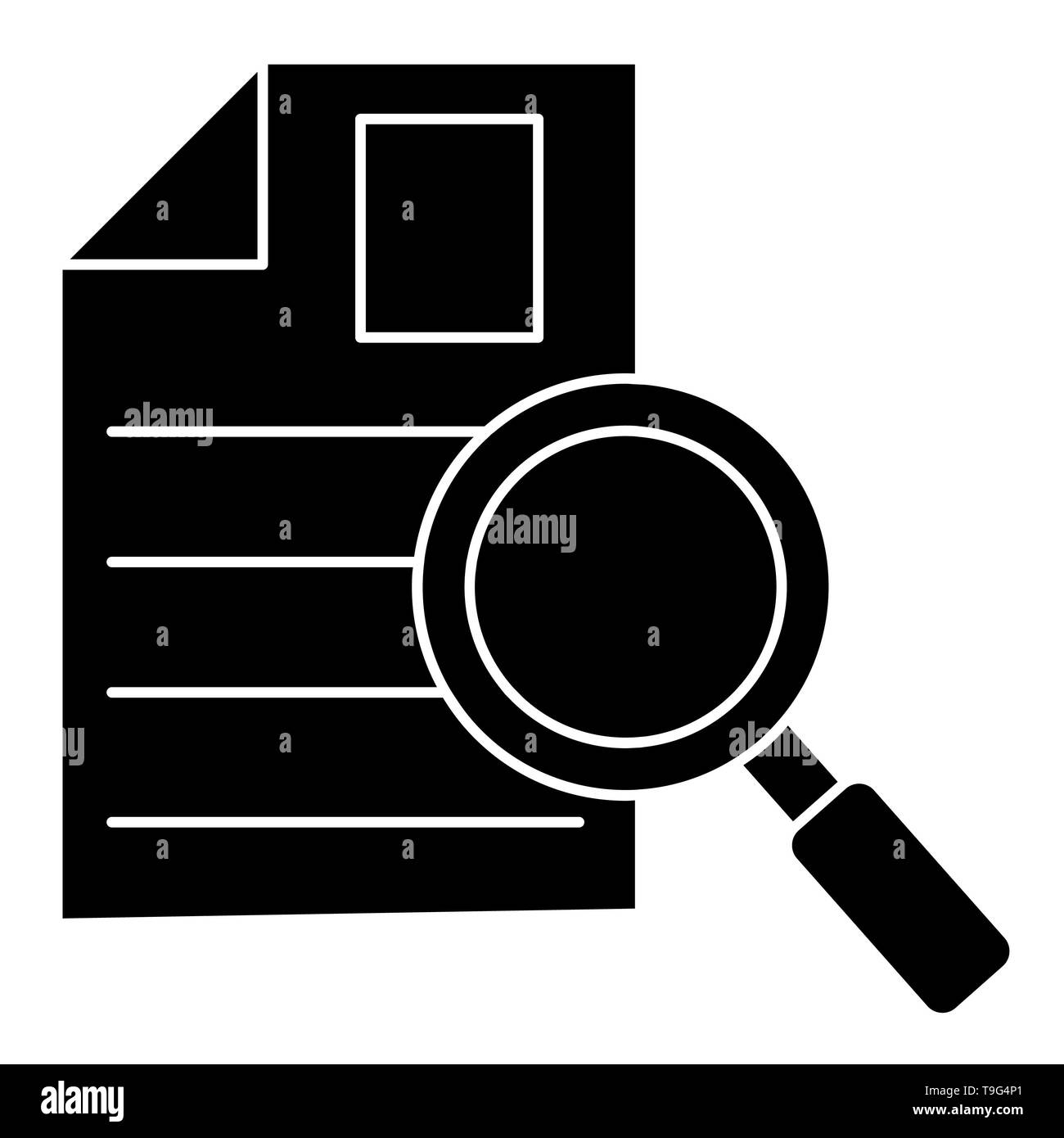 Icona di ricerca, illustrazione vettoriale, Profilo Aziendale Foto Stock