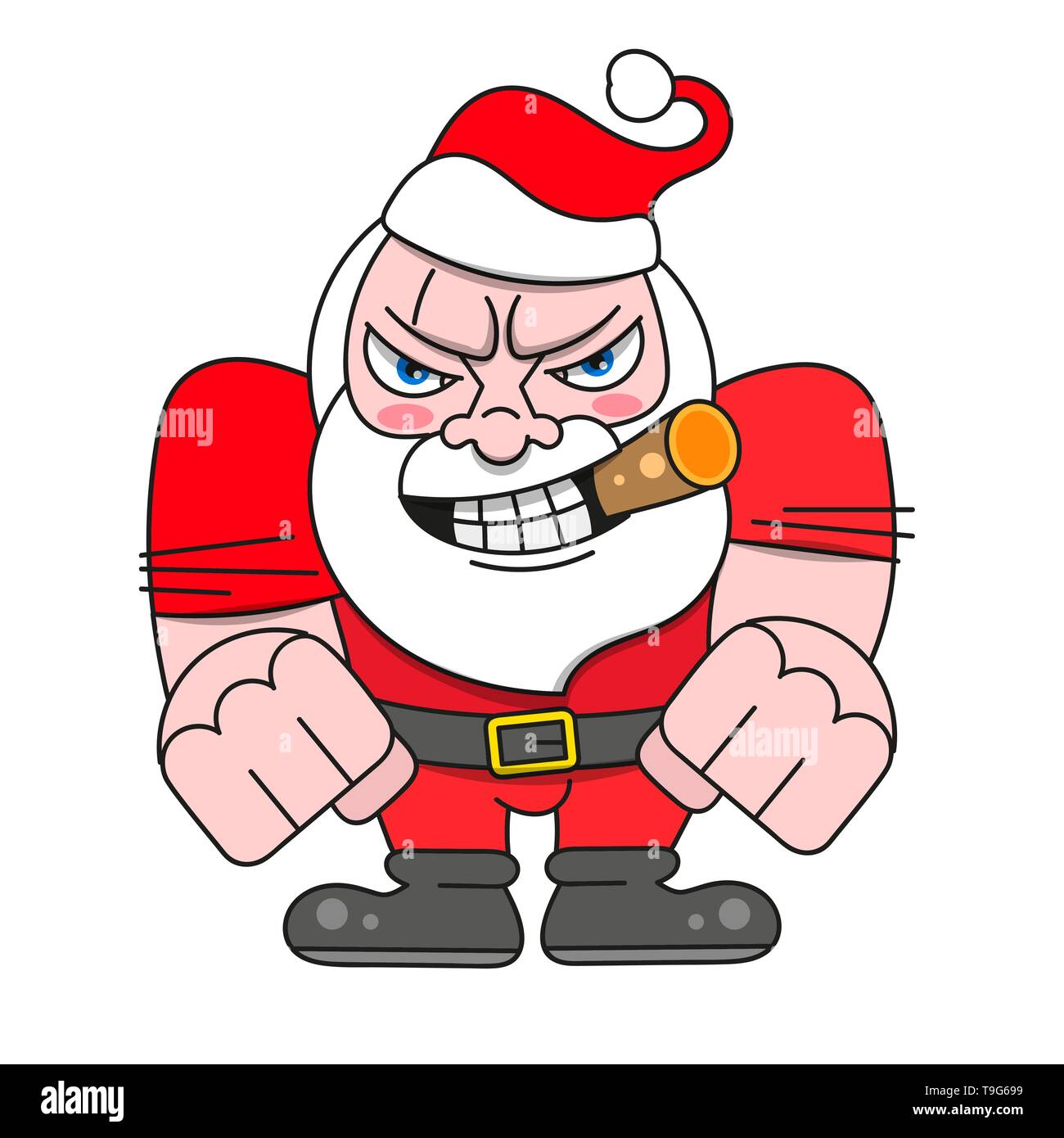 Scheda di Natale Santa biker. Illustrazione Vettoriale, Santa Claus Illustrazione Vettoriale