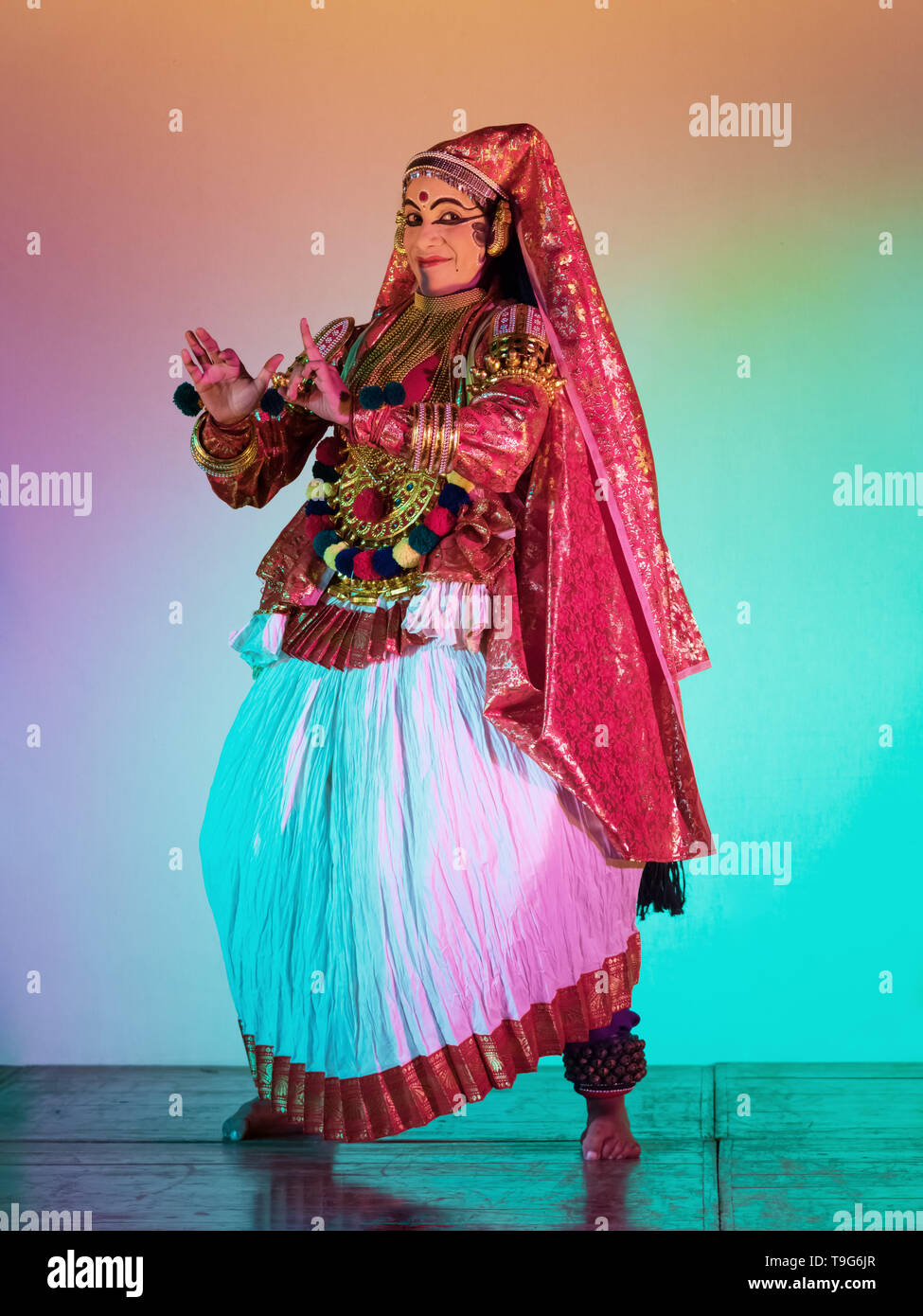 Kathakali Dancer, sud indiana la danza classica Foto Stock