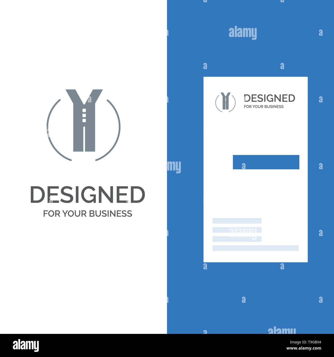 Road Trip, a due vie, grigio posizione Logo Design e Business Card Template Illustrazione Vettoriale