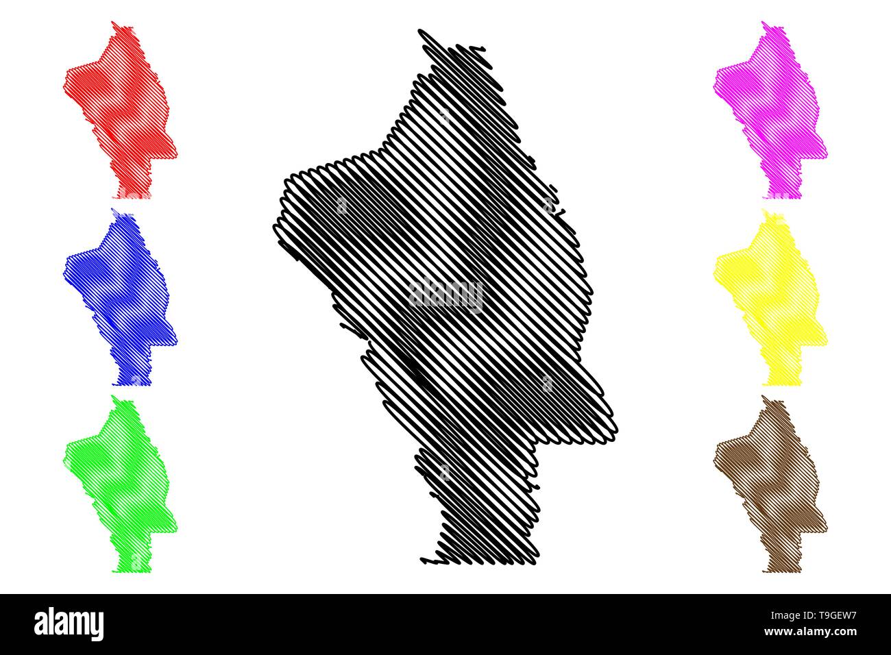 Napa County, California (contee della California, Stati Uniti d'America,USA, Stati Uniti, US) mappa illustrazione vettoriale, scribble schizzo Napa Mappa Illustrazione Vettoriale