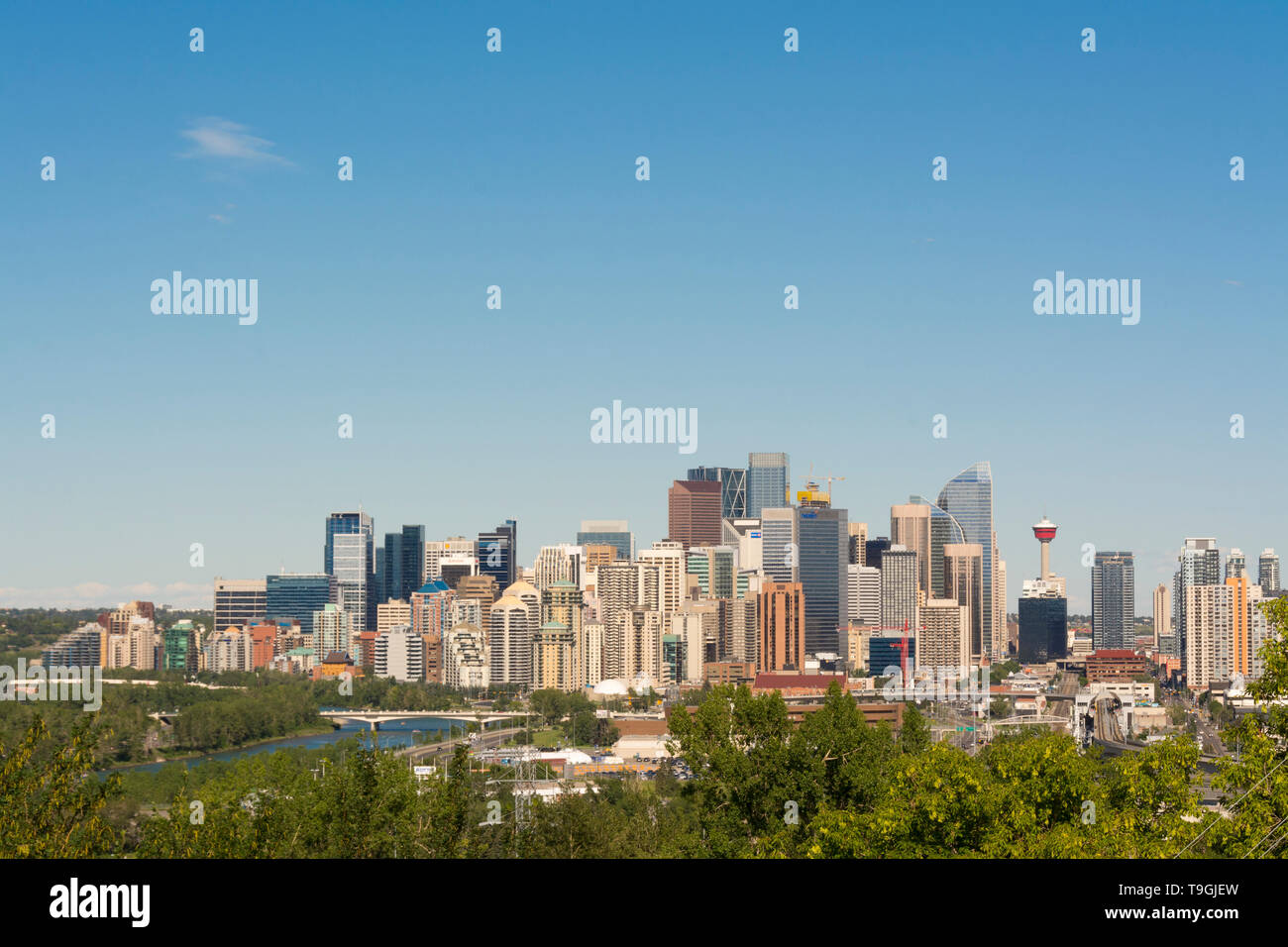 Skyline, diurno, Calgary, Alberta, Canada Foto Stock
