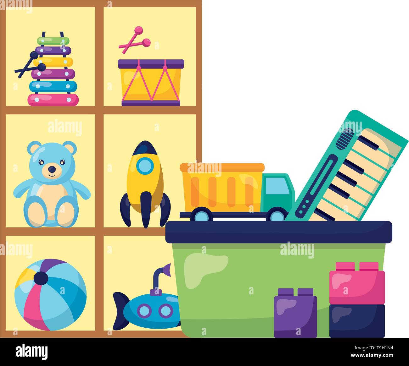 Giocattoli per bambini design Illustrazione Vettoriale