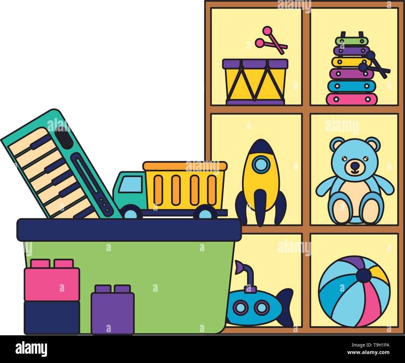 Giocattoli per bambini design Illustrazione Vettoriale