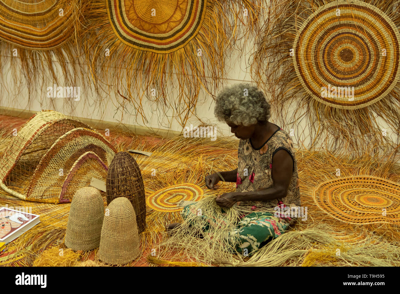 Dimostrazione presso il Centro di Arte, Manayingkarirra, NT Foto Stock