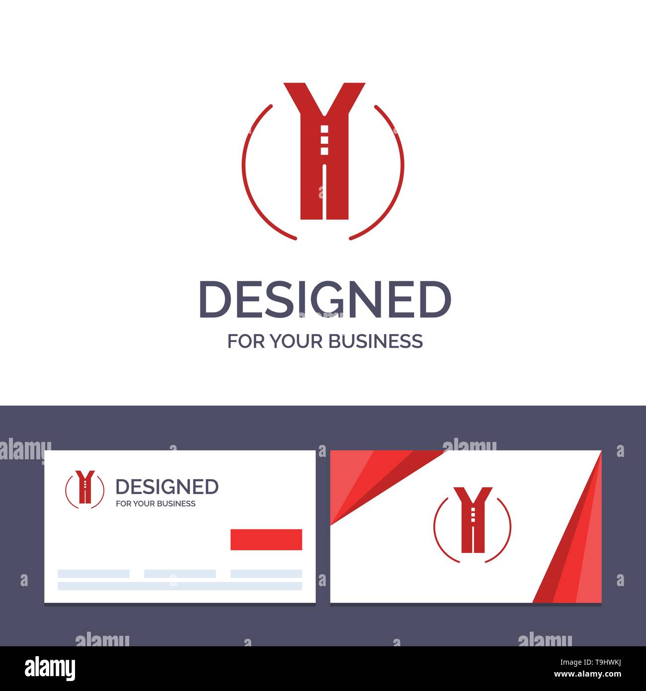 Creative Business Card e il logo template Road Trip, due vie, ubicazione illustrazione vettoriale Illustrazione Vettoriale