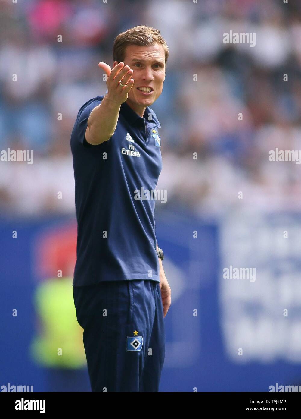 Firo: 19.05.2019, calcio, 2.Bundesliga, stagione 2018/2019, trentaquattresima Giornata, HSV Amburgo Amburgo Amburgo - MSV Duisburg coach Hannes Wolf (HSV Amburgo Amburgo Amburgo) | utilizzo in tutto il mondo Foto Stock