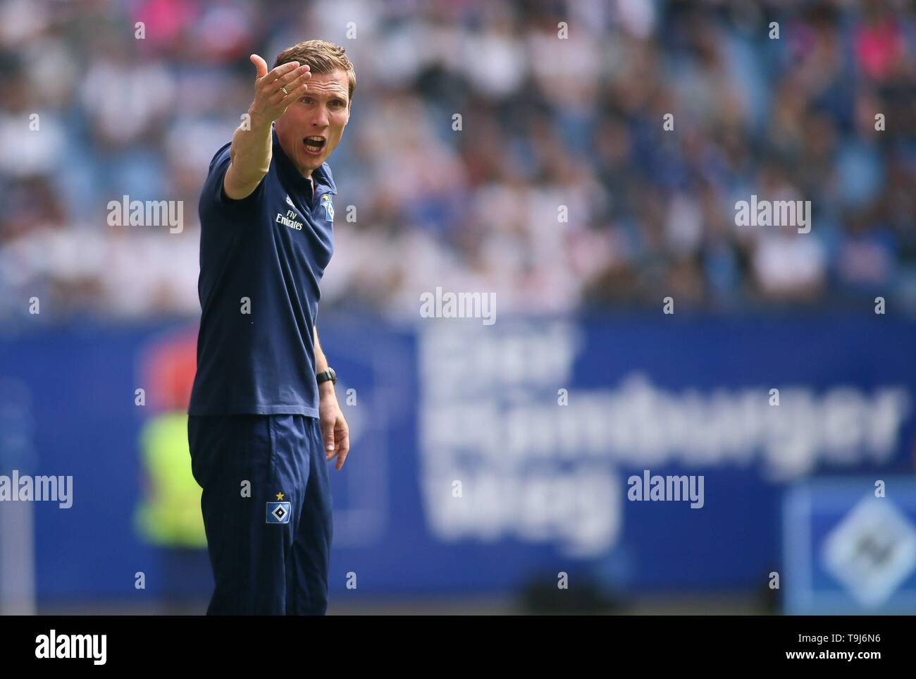Firo: 19.05.2019, calcio, 2.Bundesliga, stagione 2018/2019, trentaquattresima Giornata, HSV Amburgo Amburgo Amburgo - MSV Duisburg coach Hannes Wolf (HSV Amburgo Amburgo Amburgo) | utilizzo in tutto il mondo Foto Stock