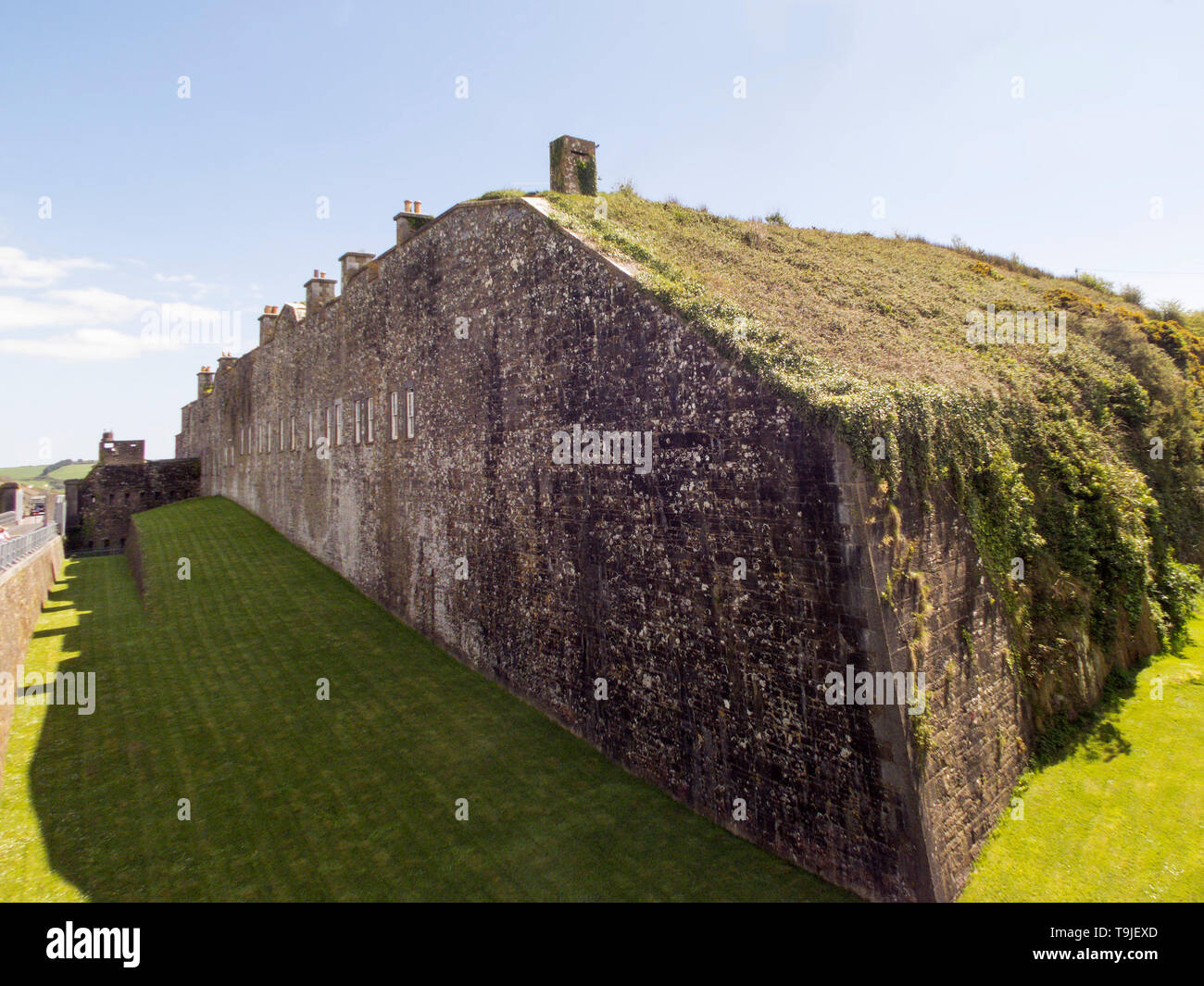 Camden Fort Meagher è riconosciuto come uno dei migliori esempi di un classico artiglieria costiera Fort nel mondo.Crosshaven,Cork Harbour,l'Irlanda. Foto Stock