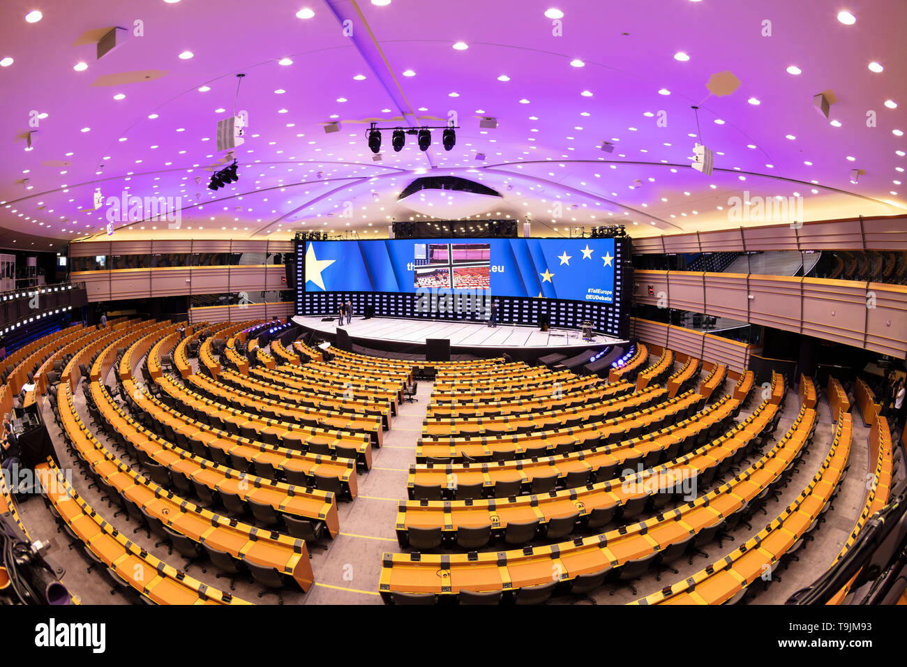 Edificio del Parlamento europeo a Bruxelles ,l'emiciclo del Parlamento europeo, Parc Leopold, Leopold Park, Bruxelles,Belgio,UE,l'Europa Foto Stock