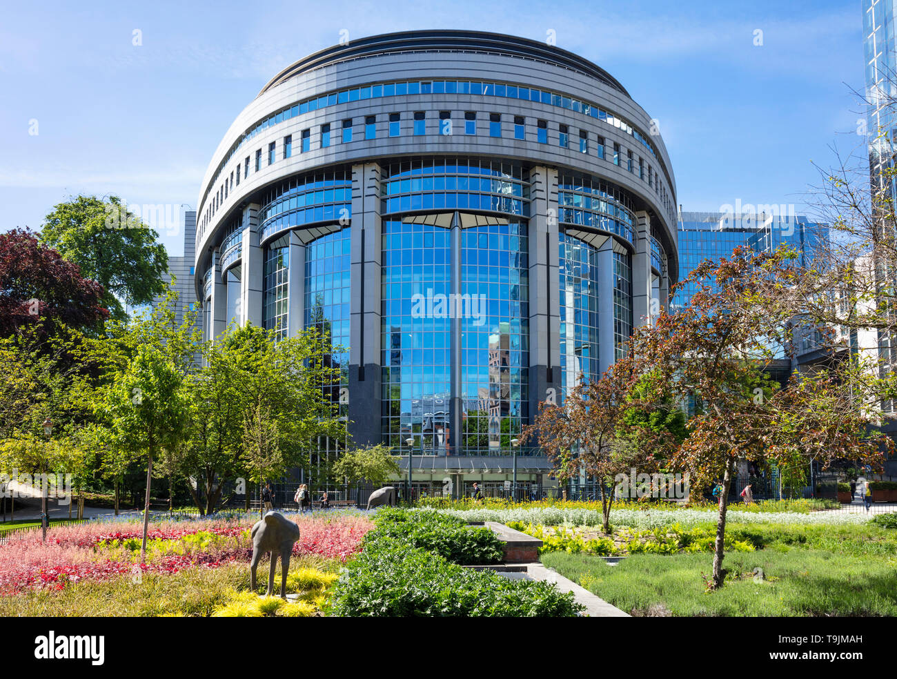 Edificio del Parlamento europeo a Bruxelles ,l'emiciclo del Parlamento europeo, Parc Leopold, Leopold Park, Bruxelles,Belgio,UE,l'Europa Foto Stock
