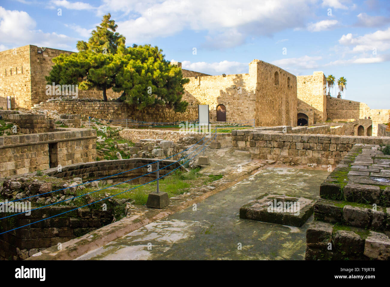 Tripoli, Libano - 15 Gennaio 2016: la più grande fortezza del crociato in Libano, la cittadella di Raymond de Saint-Gilles a Tripoli in Libano Foto Stock