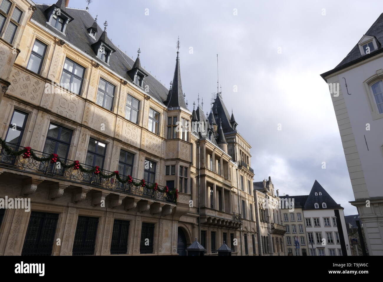 La Camera dei Deputati, il Parlamento del Lussemburgo in inverno Foto Stock