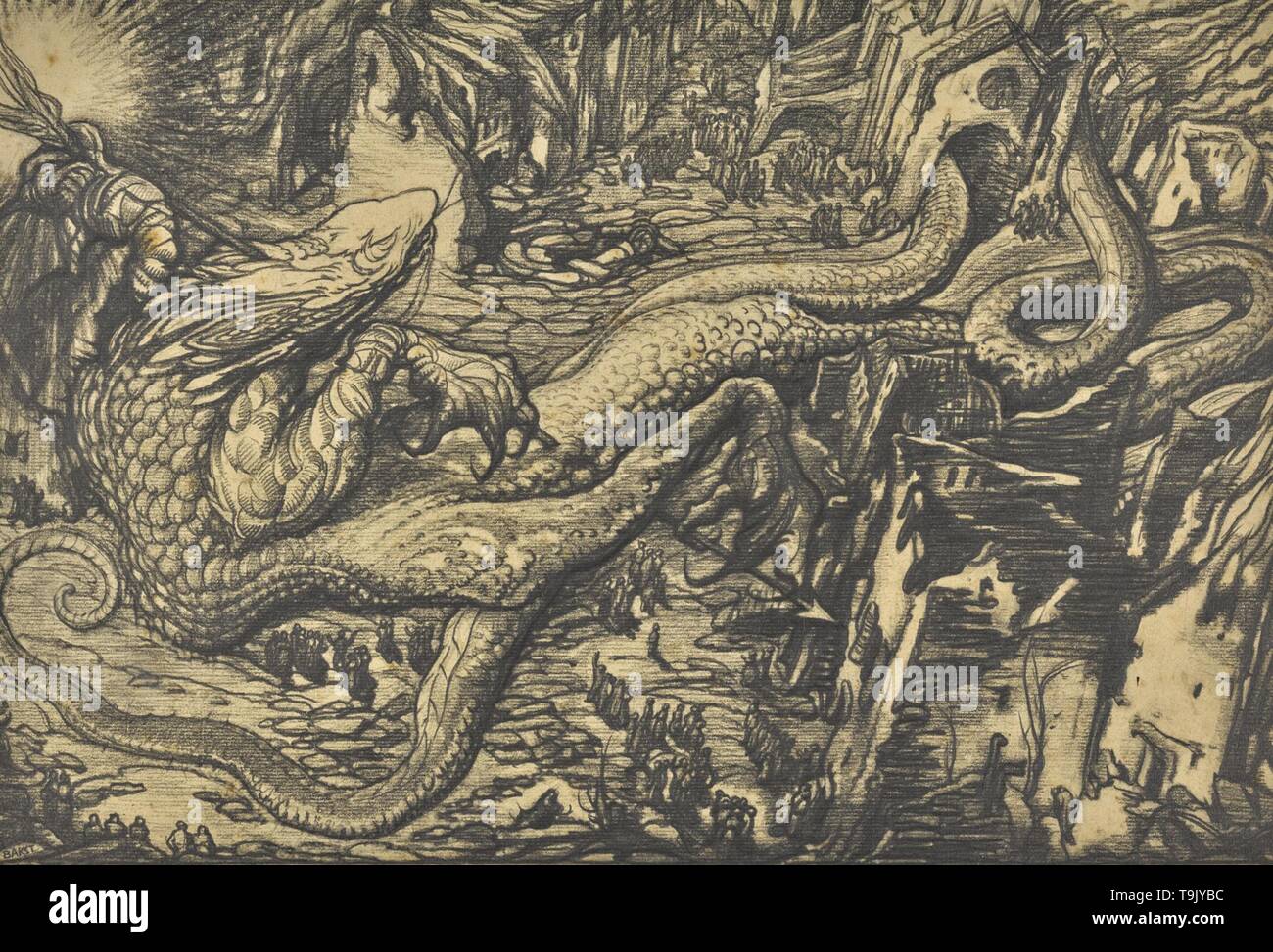 Le monstre de la guerre. Museo: Collezione privata. Autore: Leon Bakst. Foto Stock