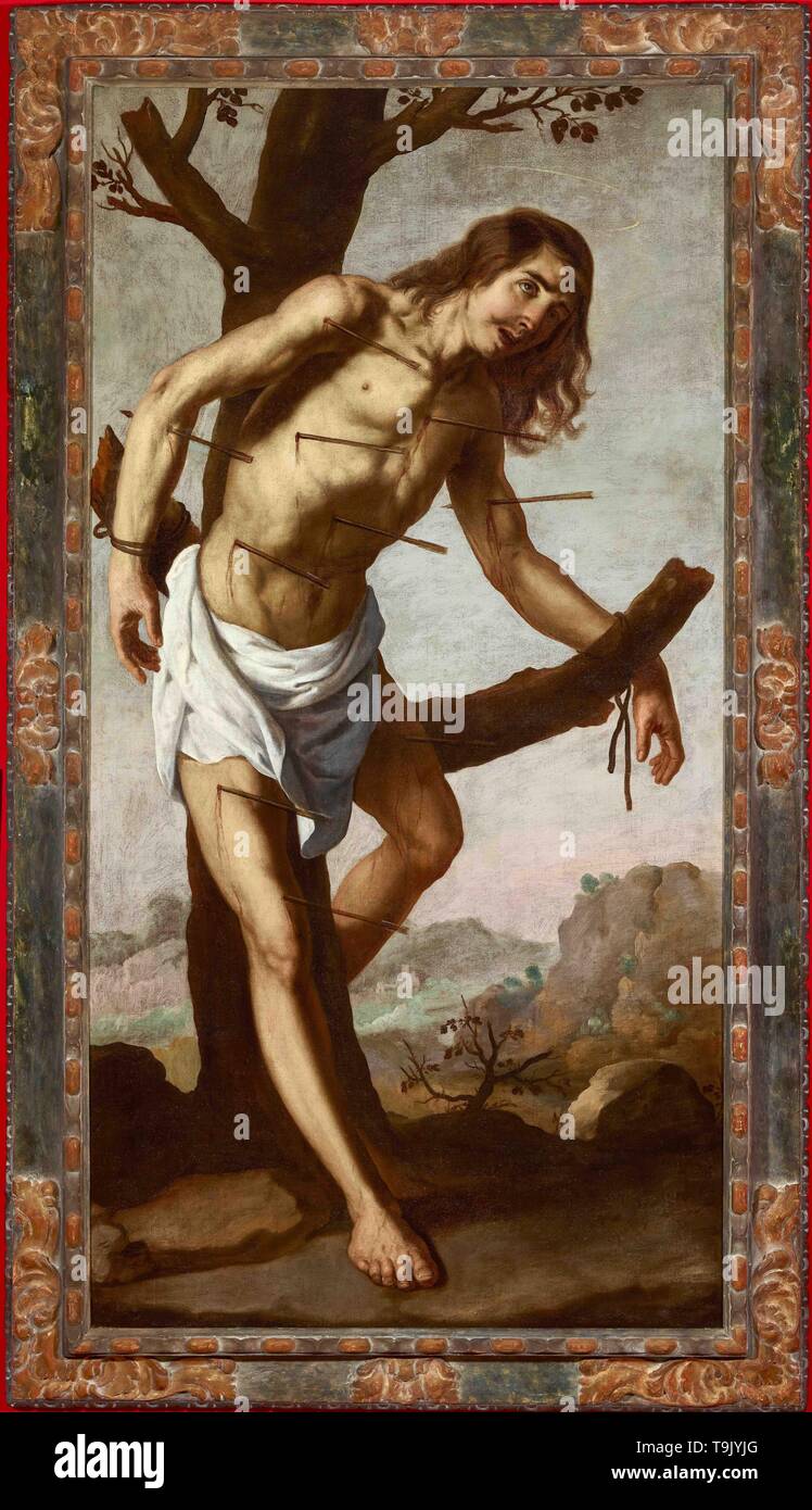 Il Martirio di San Sebastiano. Museo: Musée National d'Histoire et d'Art, Lussemburgo. Autore: Francisco de ZURBARÁN. Foto Stock