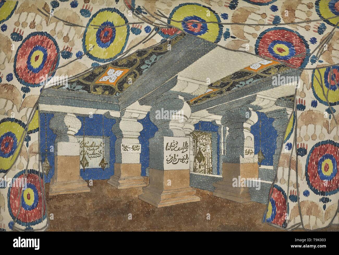 Fase di progettazione per la revue " Aladin, o la lampada meravigliosa". Museo: Collezione privata. Autore: Leon Bakst. Foto Stock