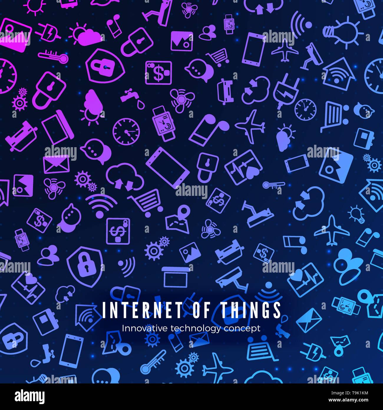 IOT concetto. Internet delle cose le icone a colori pattern. Illustrazione Vettoriale Illustrazione Vettoriale