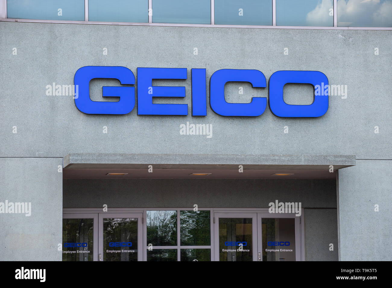 Indianapolis - Circa nel maggio 2019: GEICO Ufficio di assicurazione. GEICO è una filiale della Berkshire Hathaway mi Foto Stock