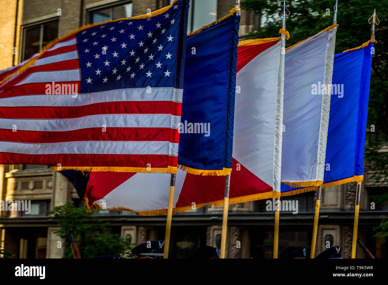 Celebrare la bandiera americana Foto Stock