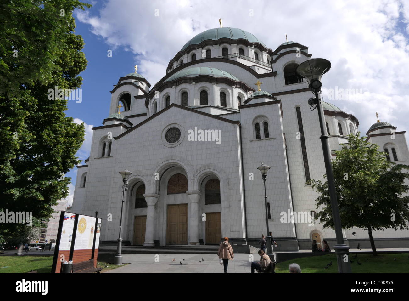 La Chiesa di San Sava Temple (Hram Svetog Save) Belgrado vista frontale, Serbia Foto Stock