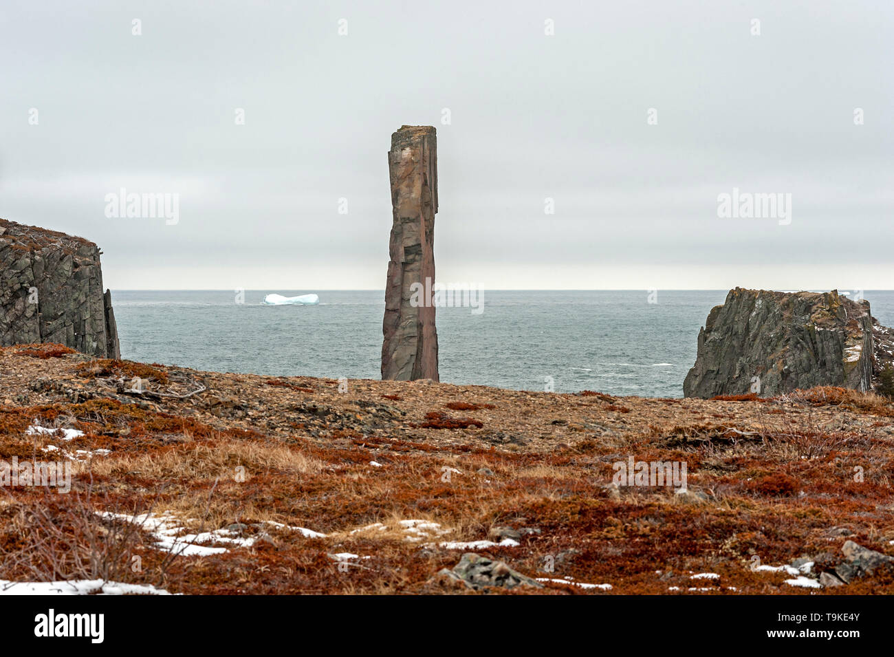 Torre di roccia da erosione causato dall'oceano atlantico Foto Stock