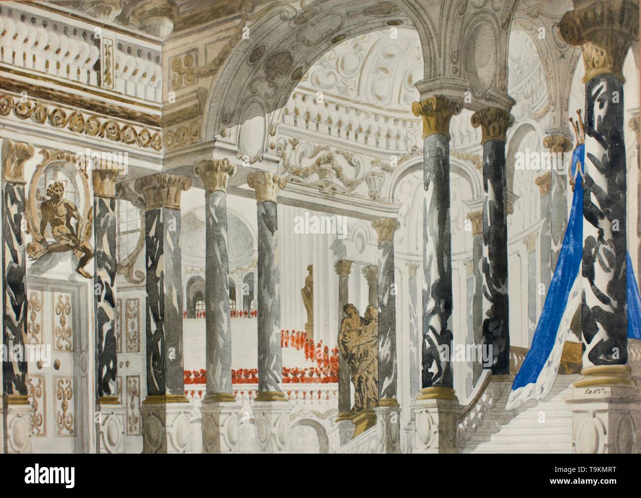 Scenografia per il balletto La bella addormentata di P. Tchaikovsky. Museo: Collezione privata. Autore: Leon Bakst. Foto Stock