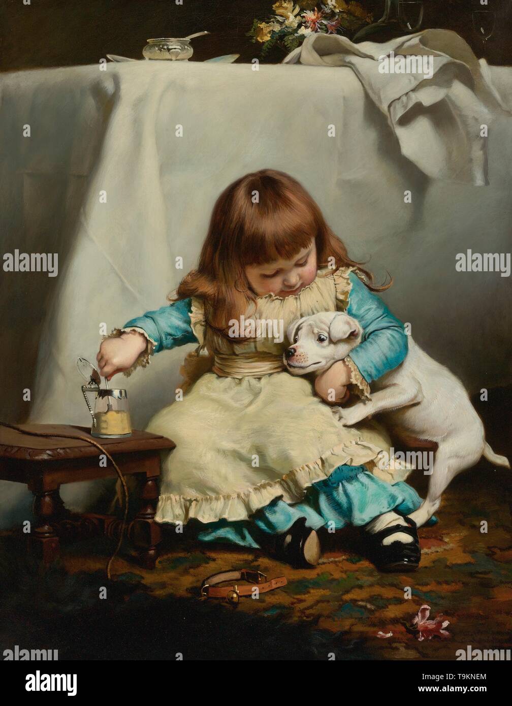 Una volta morso, due volte timido. Museo: Collezione privata. Autore: CHARLES BURTON BARBER. Foto Stock