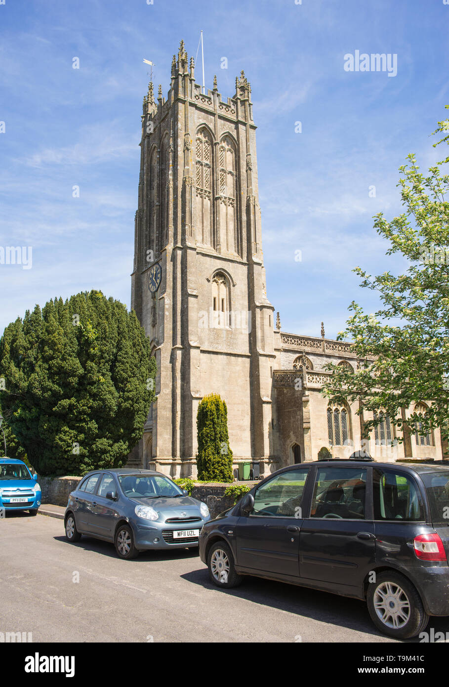La Chiesa di San Pietro, Evercreech. Uno dei celebri torri di Somerset. Foto Stock
