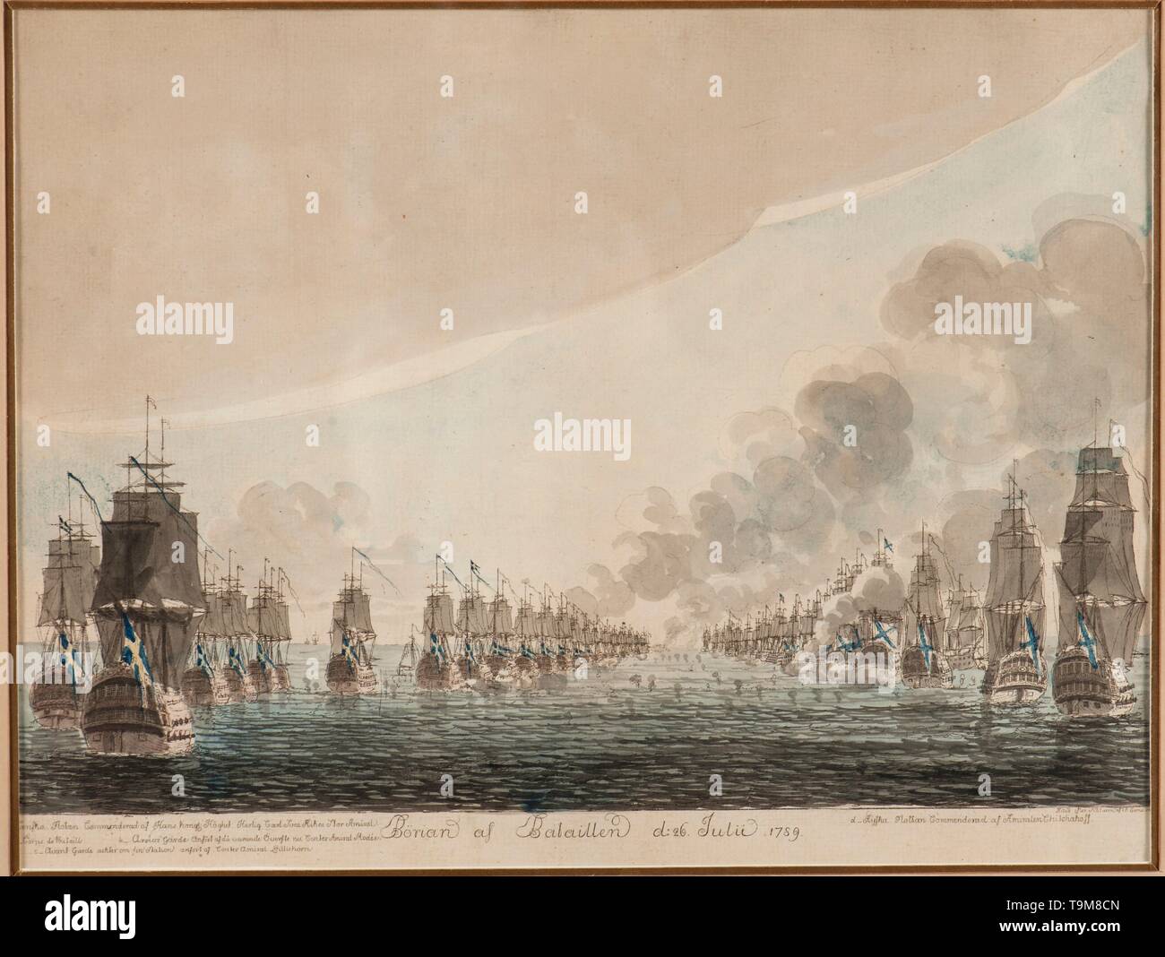 La battaglia navale di Öland il 26 luglio 1789. Museo: Sjöhistoriska museet. Autore: Johan Petter Cumelin. Foto Stock