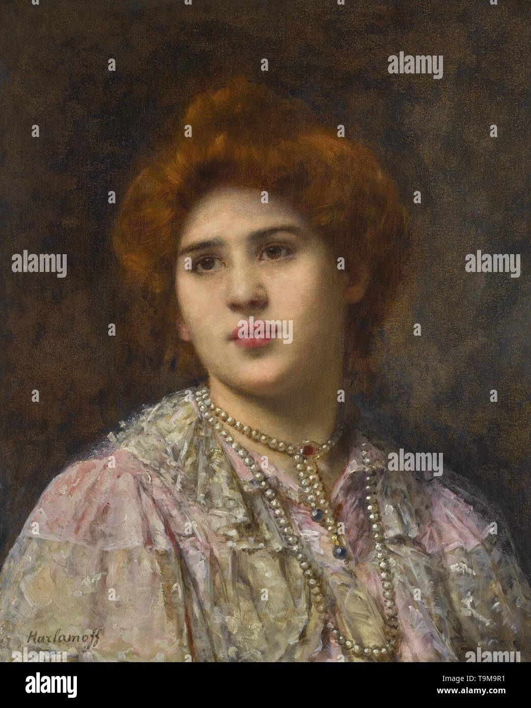 Ritratto del cantante lirico Félia Litvinne (1860-1936). Museo: Collezione privata. Autore: Alexei Alexeyevich Harlamov (Harlamoff). Foto Stock