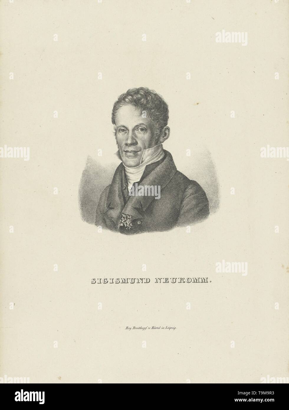 Ritratto del pianista e compositore Sigismund von Neukomm (1778-1858). Museo: Collezione privata. Autore: BREITKOPF & HÄRTEL. Foto Stock