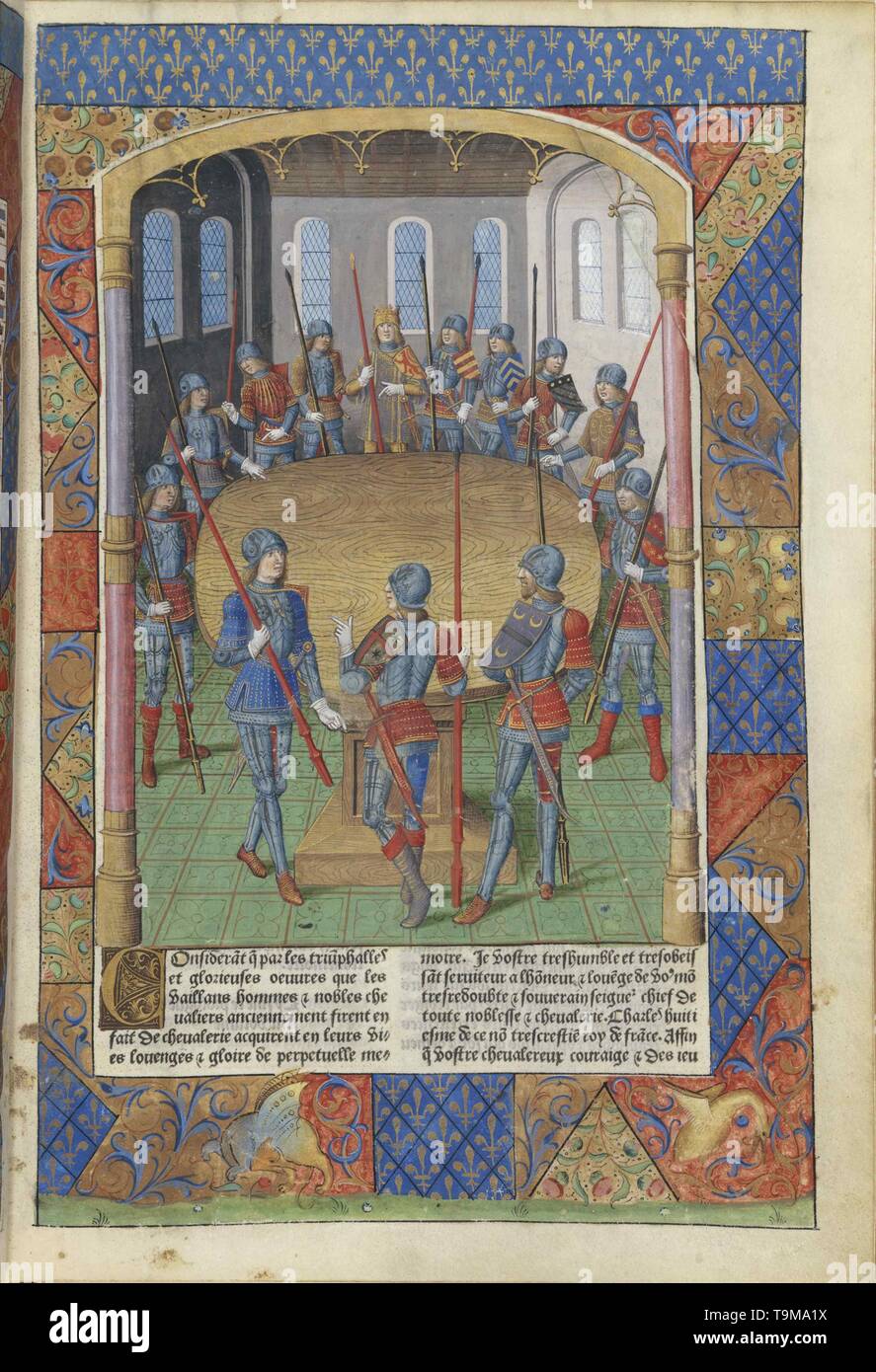 Lancelot du Lac. Le roi Arthur et les chevaliers de la table ronde. Museo: BIBLIOTHEQUE NATIONALE DE FRANCE. Autore: Master di Jacques de Besançon. Foto Stock