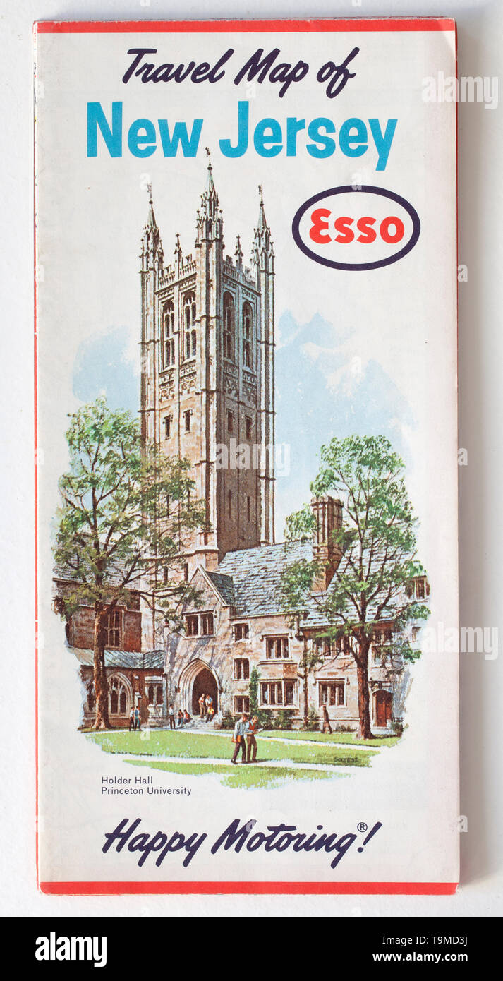 Vecchio Vintage Mappa stradale Foto Stock