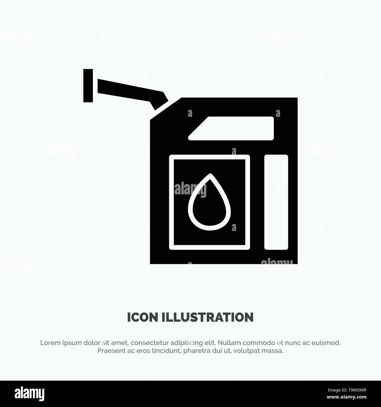 Auto, gas, benzina, stazione glifo solido vettore icona Illustrazione Vettoriale